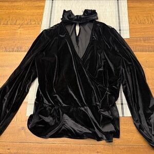 New York & Company Black Velvet Top